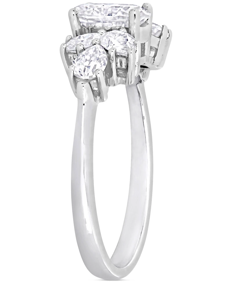 Moissanite Mixed-Cut Engagement Ring (2 ct. t.w.) 10k White Gold