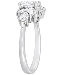 Moissanite Mixed-Cut Engagement Ring (2 ct. t.w.) 10k White Gold