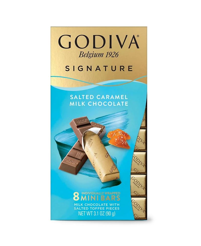 Godiva Signature Salted Caramel Milk Chocolate Mini Bars, Set of 12