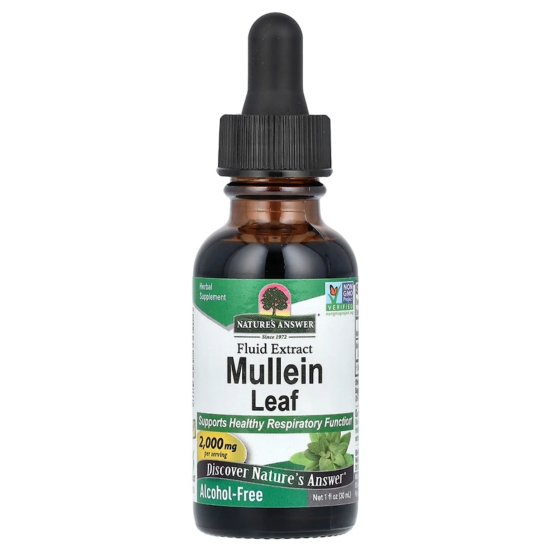 Nature's Answer Mullein Leaf Fluid Extract Alcohol-Free 2 000 mg - 1 fl oz (30 ml)