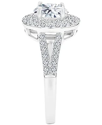 Amethyst (1-1/5 ct. t.w.) & Lab-Grown White Sapphire (5/8 Halo Birthstone Ring Sterling Silver (Also Additional Birthstones)