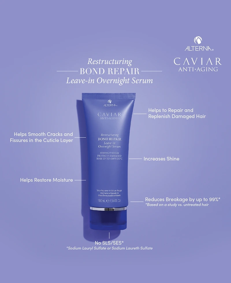Alterna Caviar Restructuring Bond Repair Leave-In Overnight Serum, 3.4 oz.