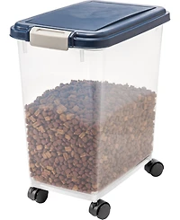 Iris Usa 30 Lbs / 33 Qt WeatherPro Airtight Pet Food Storage Container with Attachable Casters, For Dog Cat Bird and Other Pet Food Storage Bin, Keep