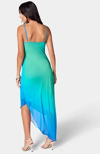 bebe Women's Asymmetrical Ombre Dress