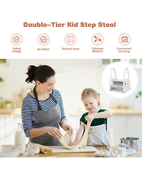 Slickblue Kids Step Stool with Armrest for Kitchen Toilet Potty Training
