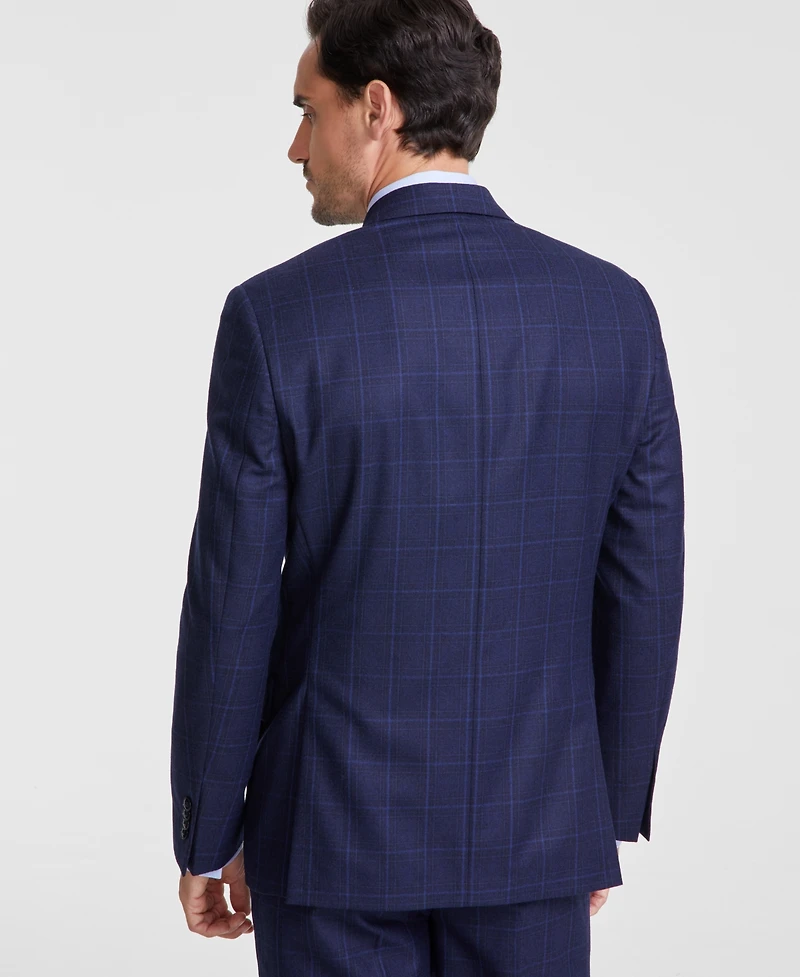 Michael Kors Men's Classic-Fit Wool-Blend Stretch Plaid Suit Separate Jacket