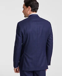 Michael Kors Men's Classic-Fit Wool-Blend Stretch Plaid Suit Separate Jacket