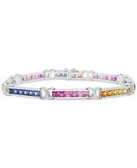 Multicolor Lab Grown Sapphire (6 ct. t.w.) Bracelet in Sterling Silver