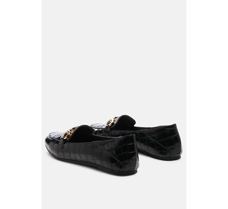 wibele croc textured metal show detail loafers