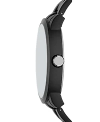 Folio Men's Three Hand Black Alloy Watch 46mm Gift Set