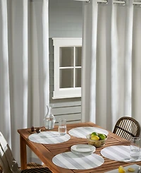 Town & Country Living Basics Cabana Stripe Indoor/Outdoor Placemats 4-Pack Set, Reversible, 15" Round