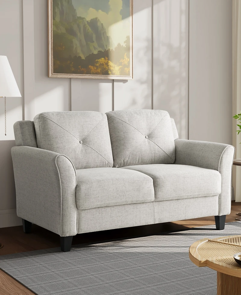 Lifestyle Solutions 56.3" Polyester Harvard Loveseat with Curved Arms