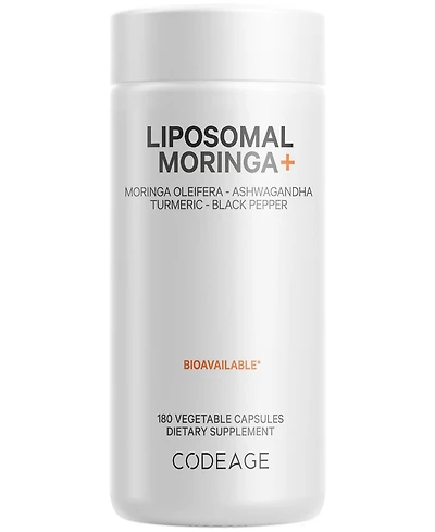 Codeage Liposomal Moringa+ Supplement, 400mg Moringa 50:1 Extract - 20,000mg Moringa Oleifera Leaf Equivalent