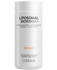 Codeage Liposomal Moringa+ Supplement, 400mg Moringa 50:1 Extract - 20,000mg Moringa Oleifera Leaf Equivalent