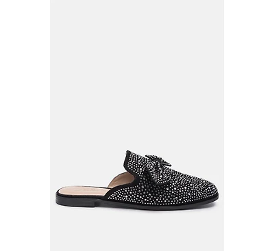 whoopie embellished casual bow mules