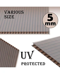 Aoodor Polycarbonate Gazebo Proof Panels Polycarbonate Sheet 6 Pieces