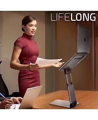 Ergonomic Laptop Stand: Adjustable Height, Compatible with All MacBook, Laptops, Tablets 11-17"