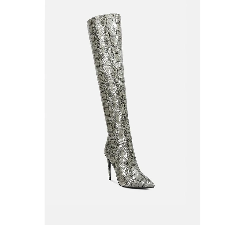 Women's Catalina Snake Print Stiletto Knee Boots