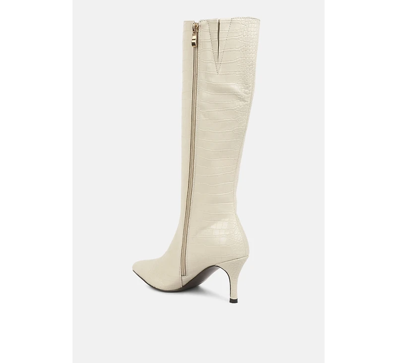 Uptown Pointed Mid Heel Calf Boots