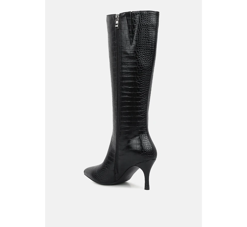 Uptown Pointed Mid Heel Calf Boots