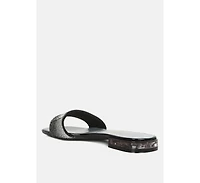 top flirt rhinestone slip on sandals