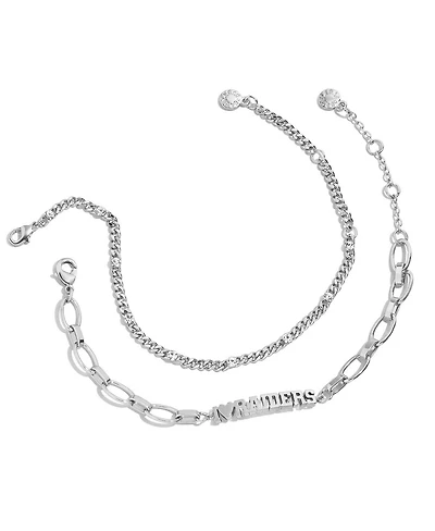 Women's Wear by Erin Andrews x Baublebar Silver Las Vegas Raiders Linear Bracelet Set