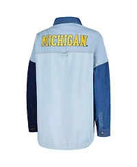 Women's Hype and Vice Denim Michigan Wolverines Multi-Hit Hometown Full-Snap Jacket