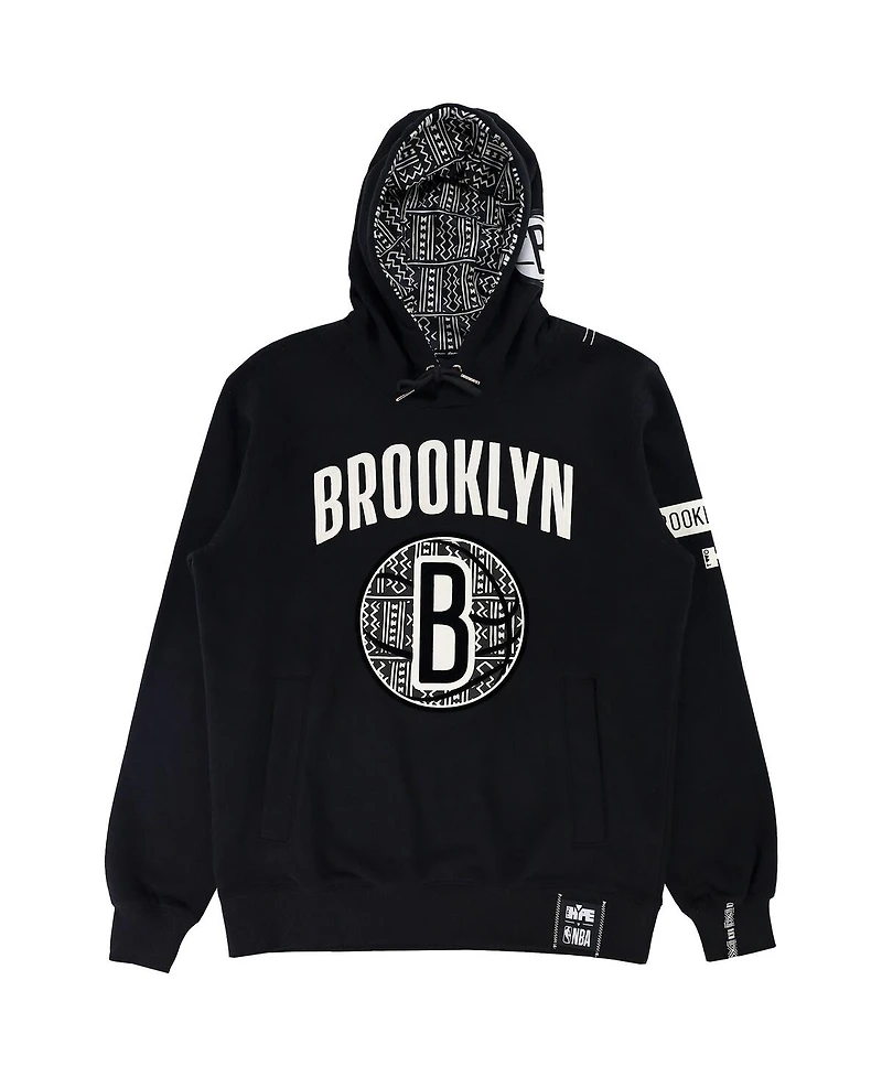 Men's and Women's Nba x Two Hype Black Brooklyn Nets Culture & Hoops Heavyweight Pullover Hoodie