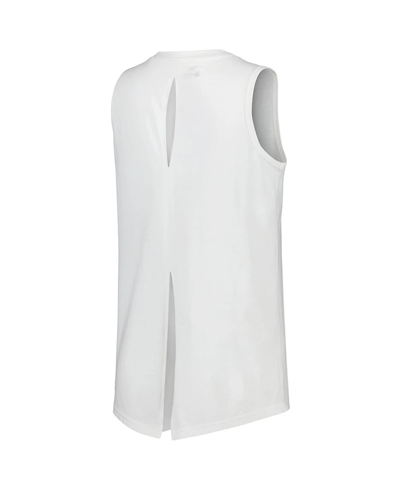 Women's LevelWear White Los Angeles Lakers Paisley Peekaboo Tank Top