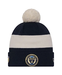 Men's New Era Navy Philadelphia Union 2024 Kick Off Collection Cuffed Knit Hat with Pom