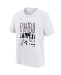 Big Boys and Girls Nike White Las Vegas Aces 2023 Wnba Finals Champions Authentic Parade T-shirt