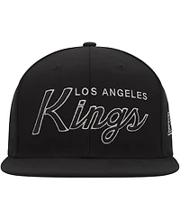 Men's Mitchell & Ness Black Los Angeles Kings Core Team Script 2.0 Snapback Hat