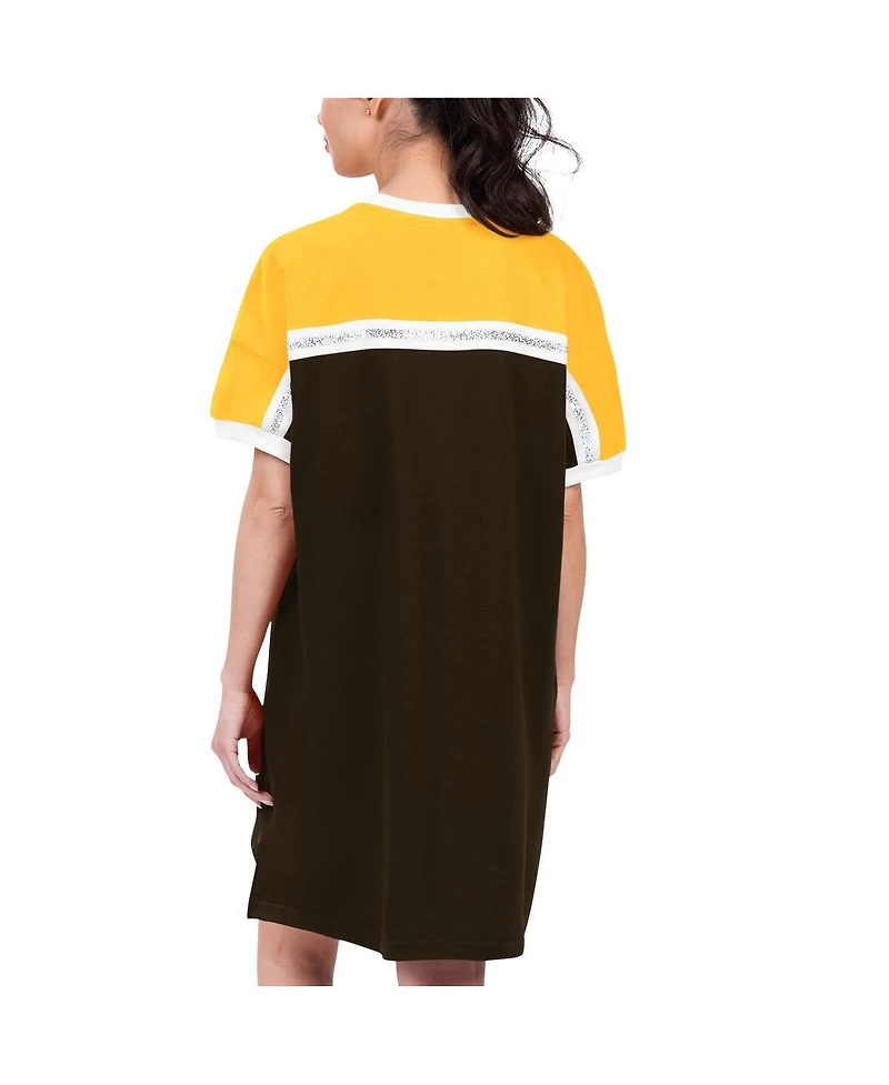 Women's G-iii 4Her by Carl Banks Brown, Gold San Diego Padres Circus Catch Sneaker Dress