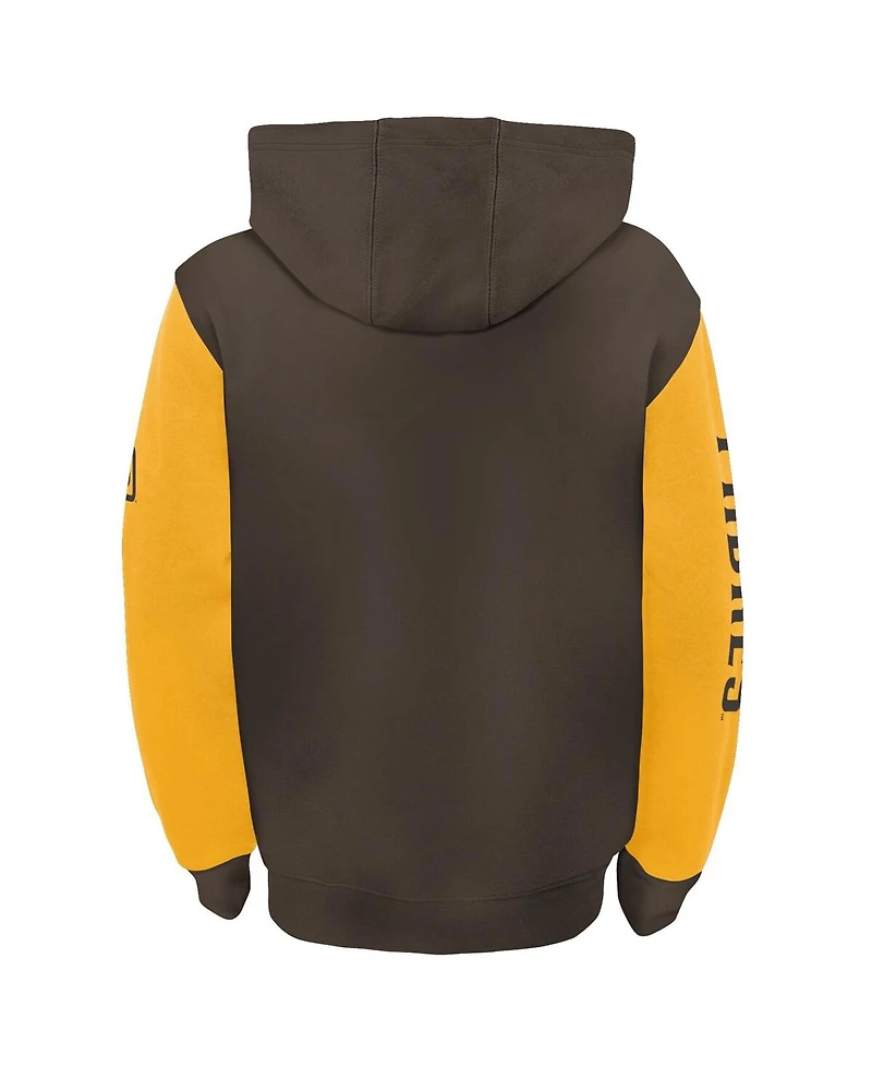 Big Boys Outerstuff Brown, Gold San Diego Padres Postcard Full-Zip Hoodie Jacket