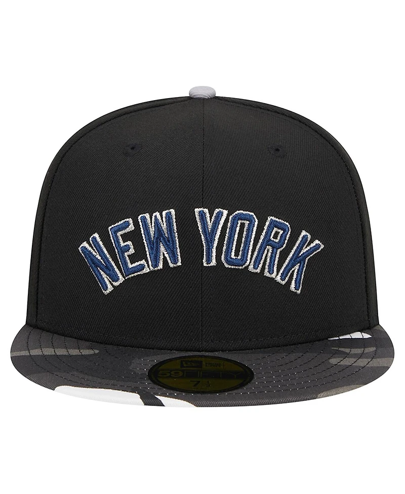 Men's New Era Black York Yankees Metallic Camo 59FIFTY Fitted Hat