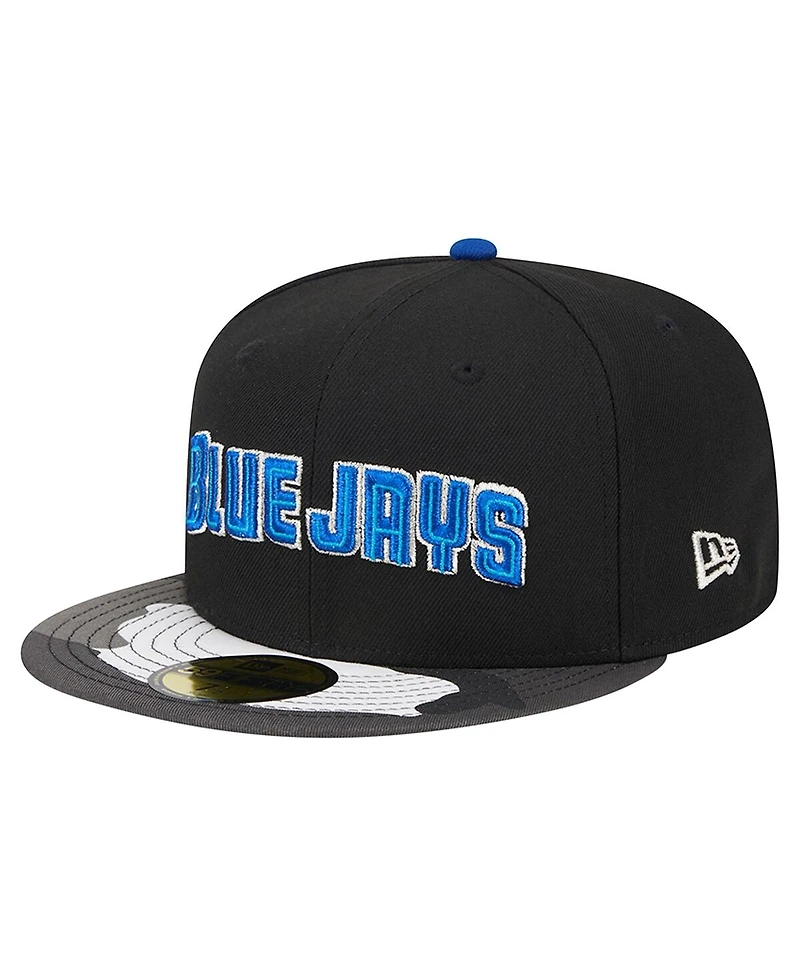 Men's New Era Black Toronto Blue Jays Metallic Camo 59FIFTY Fitted Hat