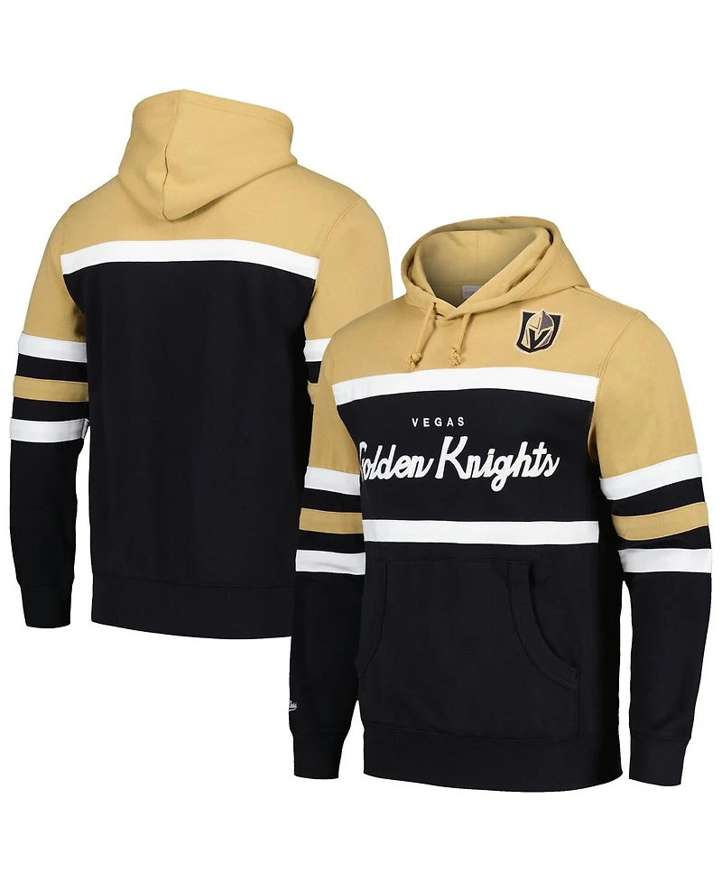 Men's Mitchell & Ness Black, Gold Vegas Golden Knights Head Coach Pullover Hoodie