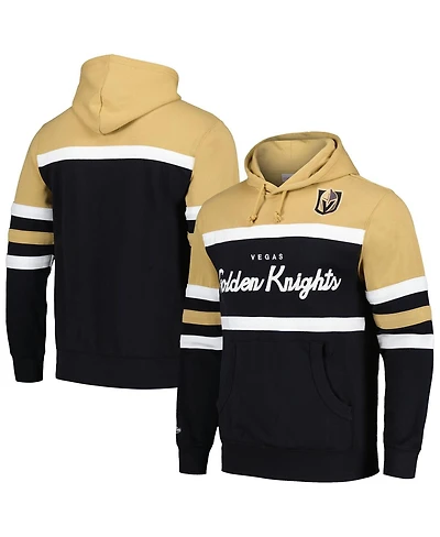Men's Mitchell & Ness Black, Gold Vegas Golden Knights Head Coach Pullover Hoodie