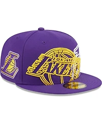 Men's New Era Purple Los Angeles Lakers Game Day Hollow Logo Mashup 59FIFTY Fitted Hat