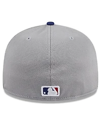 Men's New Era Gray Los Angeles Dodgers 2024 Batting Practice 59FIFTY Fitted Hat