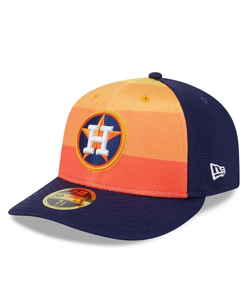 Men's New Era Orange Houston Astros 2024 Batting Practice Low Profile 59FIFTY Fitted Hat