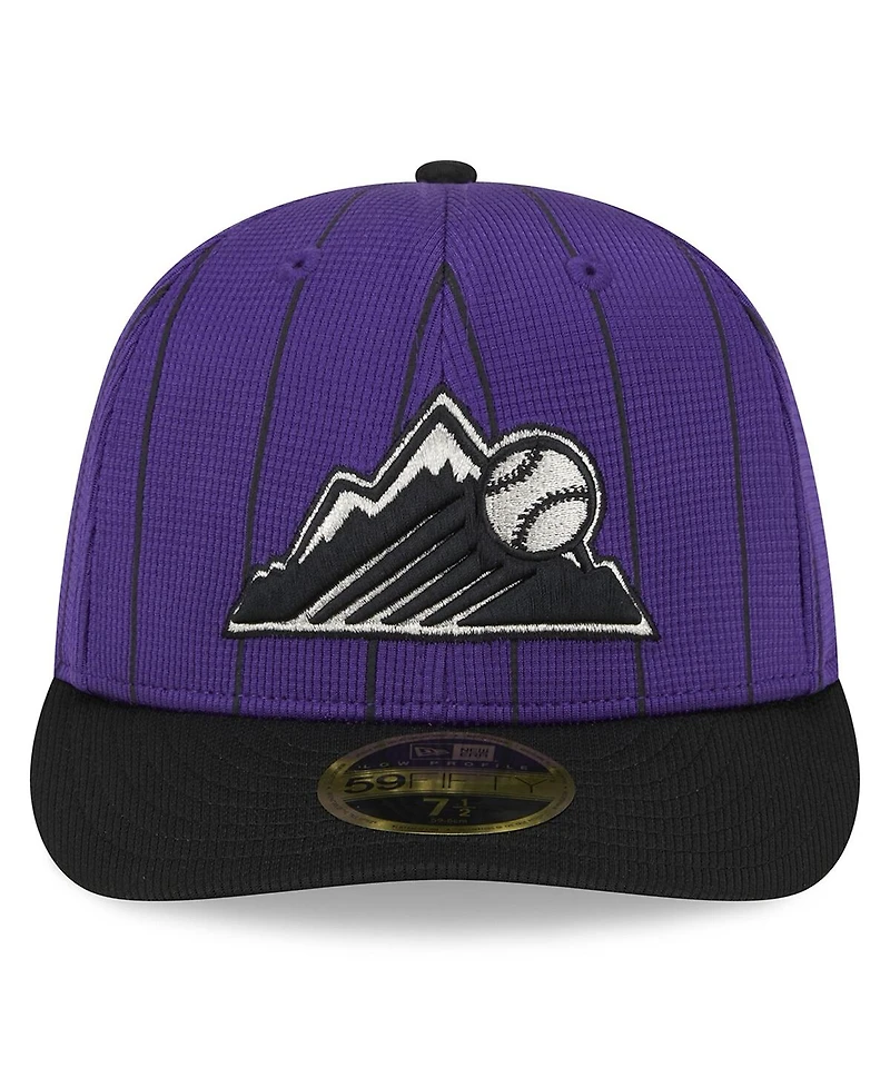 Men's New Era Purple Colorado Rockies 2024 Batting Practice Low Profile 59FIFTY Fitted Hat