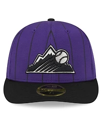 Men's New Era Purple Colorado Rockies 2024 Batting Practice Low Profile 59FIFTY Fitted Hat