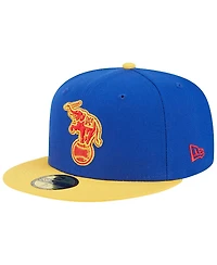 Men's New Era Royal, Yellow Distressed Oakland Athletics Empire 59FIFTY Fitted Hat