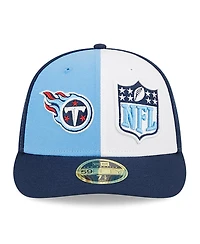 Men's New Era Light Blue, Navy Tennessee Titans 2023 Sideline Low Profile 59FIFTY Fitted Hat