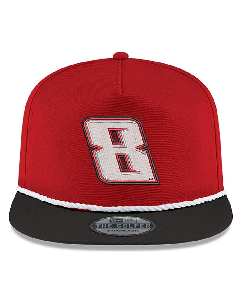 Men's New Era Scarlet, Black Kyle Busch Golfer Snapback Adjustable Hat