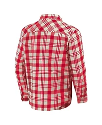 Men's Darius Rucker Collection By Fanatics Red Philadelphia Phillies Plaid Flannel Button-Up Shirt