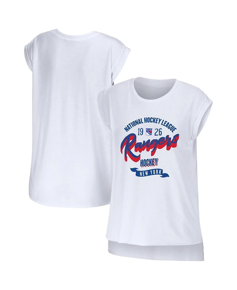 Women's Wear by Erin Andrews White New York Rangers Domestic Tank Top