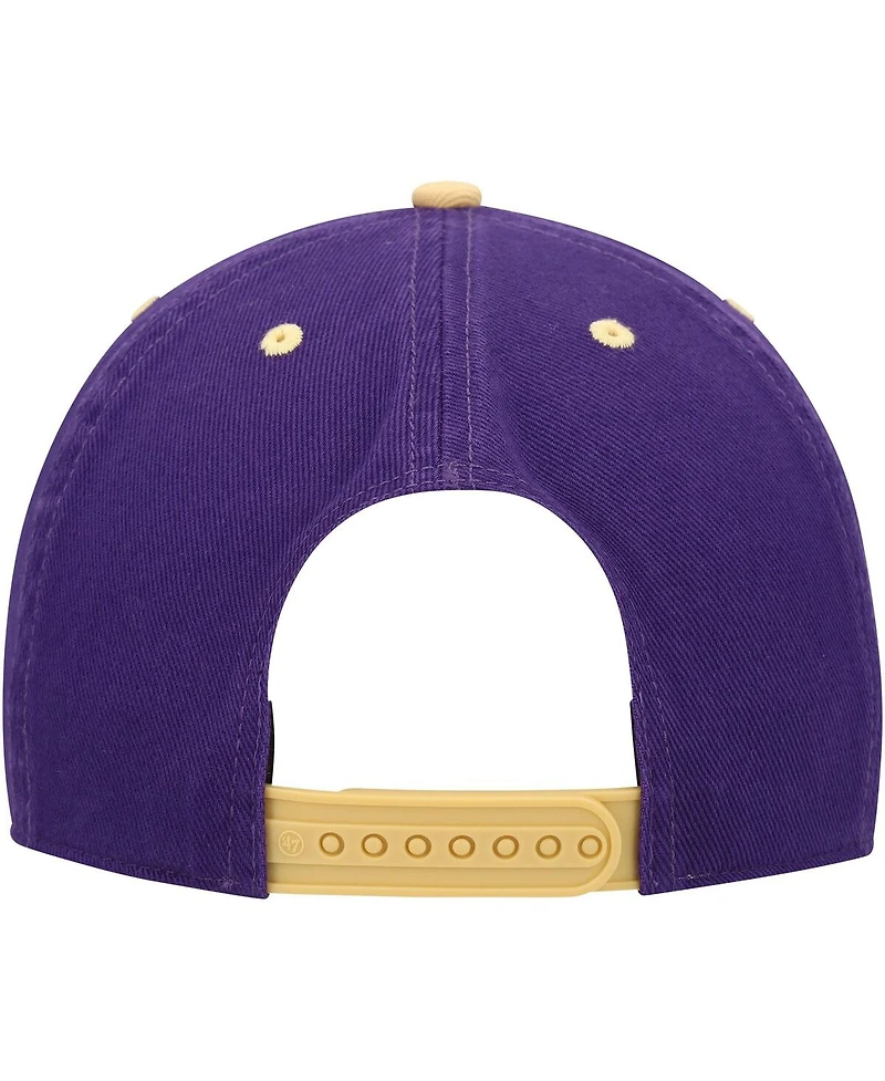 Men's '47 Brand Purple Washington Huskies Double Header Hitch Adjustable Hat