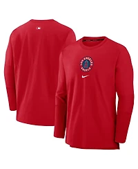Men's Nike Red Los Angeles Angels Authentic Collection City Connect Player Tri-Blend Performance Pullover Jacket